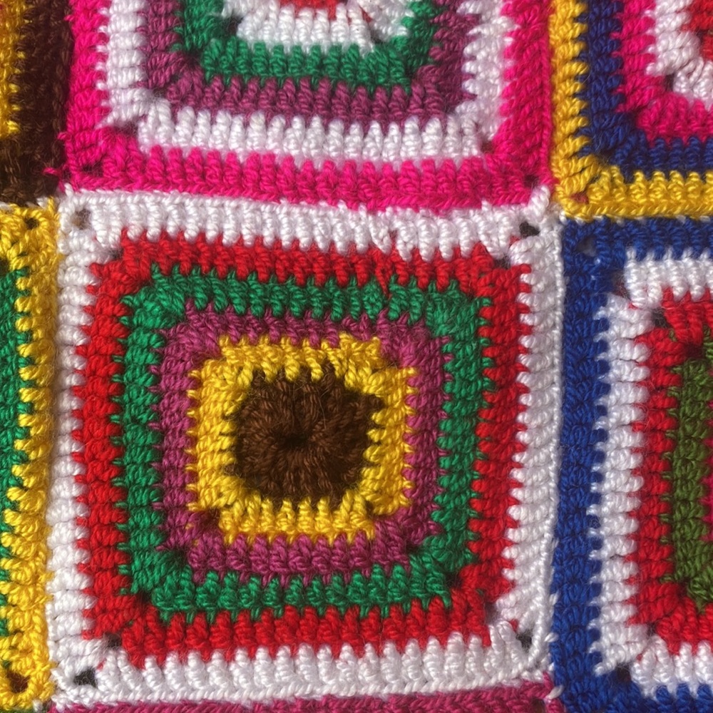Handcrafted Granny Square Crochet Patch Bag | Colorful Boho Purse - Picture 3 of 9